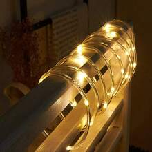 Solar Rope Lights,  LED Solar String Lights, 8 Modes Waterproof Solar Powered Outdoor Light, Flexible Clear Tube Light For Garden Backyard Patio Deck Pool Tree Decor - 暖白色 - 查看 8