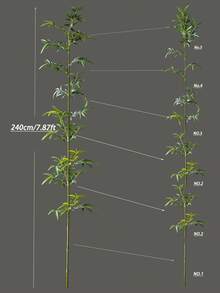 160厘米-270厘米大型人造竹树假棕榈植物树枝仿真龙血树高大的龙血树真实触感塑料竹叶仿热带树叶适用于家庭花园派对房间办公室户外装饰