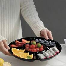 5-Compartment Flower Shaped Multi-Function Serving Tray - Made Of Plastic, Unbreakable. Lightweight And Easy To Carry, Easy To Clean. Stackable Design Saves Space. Divided Appetizer Plate, Versatile Use To Hold Various Foods Such As Snacks, Candies, Fruits, Nuts And Cakes - Suitable For Home, Gatherings, Camping, Travel And Party Food Display. A Must-Have Multi-Compartment Dining Plate For Families