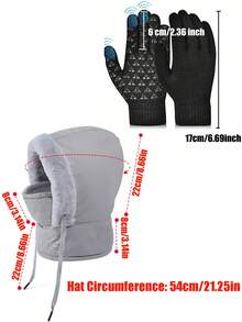 3pcs Balaclava Ski Mask And Anti-Slip Touchscreen Knit Gloves, Winter Windproof Face Mask, Suitable For Cold Weather, Wool Balaclava Neck Warmer, Windproof Winter Face Mask, Boys Girls Wool Ski Mask - 3PCS - View 9