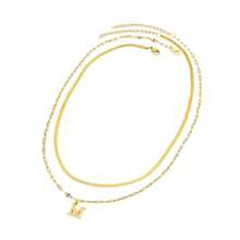 2 Pack Women's Elegant Double Layer Necklace With A-Z Letter Pendant And Snake Bone Chain - Vàng - Xem 6