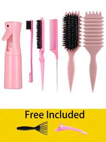 One Piece Curling Brush, Curling Comb With Tooth, Shapes And Defines Curls, Suitable For Men And Women, Reduces Pulling And Curl Separation, Designed By Candy Brush Beauty & Health Beauty Tools Hair Tools Combs Brushes Hair Brushes Things To Use On The Head School Supplies Combs Curling Combs Pretty Combs,Back To School,Travel Holiday Essentials,Hair Accessories For Women - Multicolor - View 16