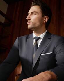 Men's 2 Piece Suits Two Button Pants Set Party,Wedding And BusinessChristmas CNPN - 深灰色 - 查看 8