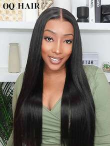 OQ 戴上即走无胶假发，直发，真人发，9x6 高清皮肤，Zip Zag 预剪蕾丝前部假发，带漂白结，180% 密度，18-22 英寸预拔发际线，发质自然，真人发色，快速发货，礼品 - SNatural - 查看 4