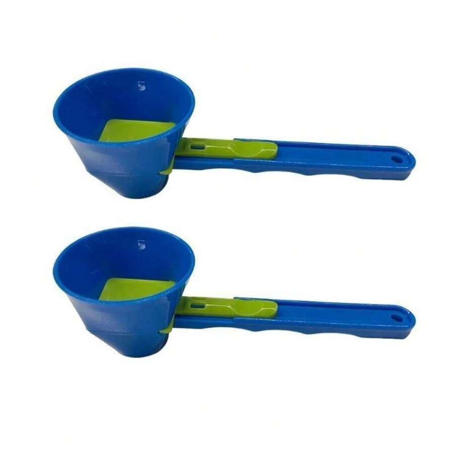 Multi-Purpose Scoop With Built-In Funnel| Perfect For Narrow Bottles| Used For Coffee, Collagen, Pre-Workout, Laundry Detergent| FOR PROTEIN POWDER - Blue 2 Piece - View 1