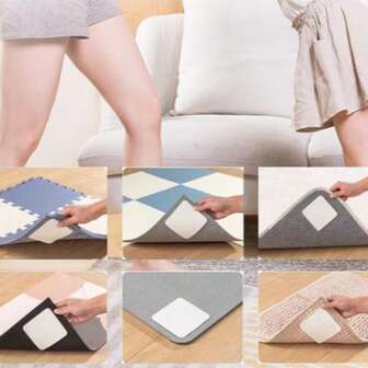 Non-Slip Carpet Gripper Pads Set, Home Use Stair Tread, Sofa Cushion Anti-Slip PU Washable Adhesive Pads
