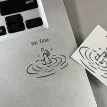 I'm Fine Feeling First DIY Metal Stickers, Funny Thumb Up Creative Stickers For Notebook, Laptop, Waterproof Phone Stickers