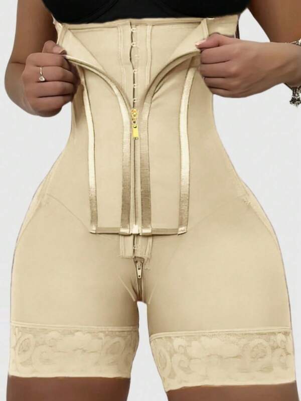 1 Peça Modelador Colombiano de Cintura Alta, Shorts Modeladores Femininos para Controle da Barriga, Levantador de Bumbum e Redutor de Coxas com Zíper, Realçador de Quadris, Modelador Corporal de Alta Compressão, Calcinha Modeladora, Adequado para Várias Ocasiões