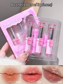 Cappuvini Moisturizing & Hydrating Mirror Gloss Plump Lip Tint, Natural Color, Bear-Shaped Solid Lip Balm, Long-Lasting & Transfer-Resistant, Versatile Lipstick - Nhiều màu - Xem 6