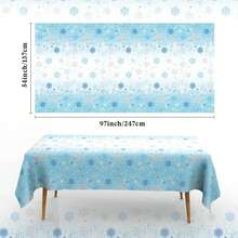 1 Stück blaue weiße Plastik Schneeflocken Tischdecke (54x108 Zoll) Frozen Geburtstag Winter Wonderland Dekorationen Einweg Tischdecke für Weihnachten, Neujahr, Party Zubehör und Dekoration