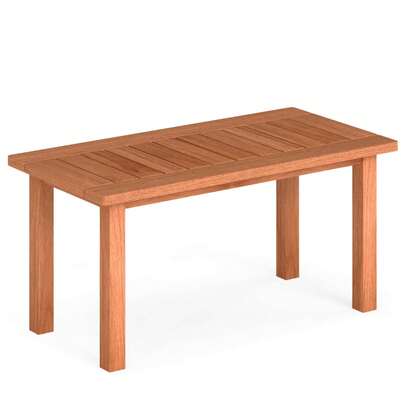 Lifezeal 35.5" Wooden Coffee Table With Slatted Tabletop Rectangular Outside Table For Deck