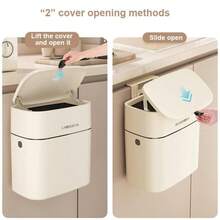 Creative Wall Mounted Hanging Trash Can Bin For Kitchens Cabinet Door With Lid Kitchen Trash Bins Garbage Can Home - Hook - View 3