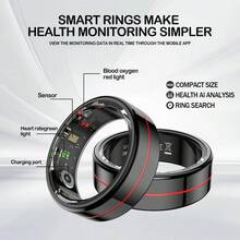 خواتم ذكية جديدة للرجال والنساء مع متتبعات اللياقة البدنية، بطارية لمدة 7 أيام، تتبع النوم/الخطوات/السعرات الحرارية، متتبع صحة متوافق مع iOS و Android - هدية مثالية للأصدقاء والعائلة