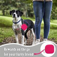 1 件小型犬训练和零食袋，配有可拆卸肩带和拉链封口 - 防溢迷你便携式宠物携带袋，适合幼犬，耐用易清洁设计，多种颜色（玫瑰红、黑色、浅蓝色、粉色、海军蓝）适合旅行、散步、户外使用 - 携带袋狗零食袋狗零食袋遛狗袋 - 彩色 - 查看 7