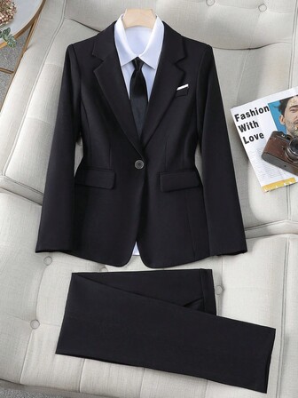 High-End Professional Suit For Women, Fashionable & Elegant Goddess Style Formal Uniform, Suitable For Hotel Front Desk, Spring & Autumn