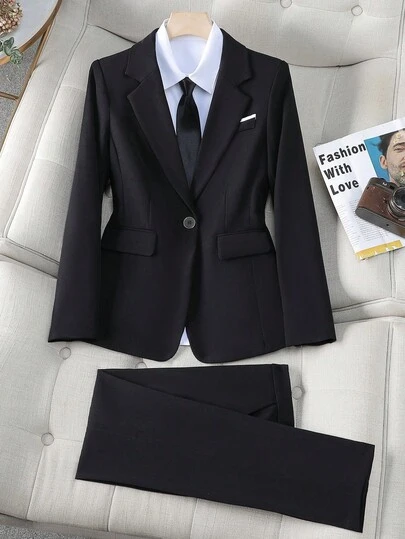 高端职业套装女士时尚优雅女神风正装制服适合酒店前台春秋季