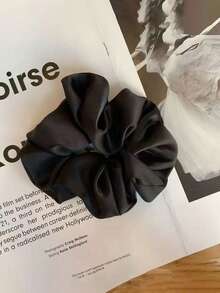 3条/1条装女士黑色、白色、红色、卡其色、棕色18厘米/7.09英寸缎面发圈，时尚百搭高端优雅简约纯色发饰，适合日常外出、休闲、海滩、派对、通勤、度假、扎马尾、盘发、洗脸、化妆、搭配服装、运动、发绳、发圈、家居健身女士配饰、头部配饰