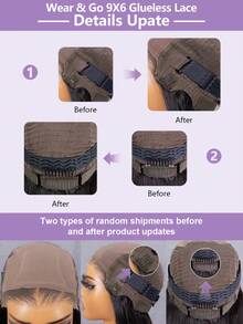 OQ 戴上即走无胶假发，直发，真人发，9x6 高清皮肤，Zip Zag 预剪蕾丝前部假发，带漂白结，180% 密度，18-22 英寸预拔发际线，发质自然，真人发色，快速发货，礼品 - SNatural - 查看 6