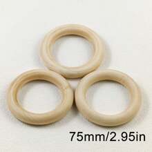 10-100pcs/pack Natural Solid Wood Round Ring With Bark Edge, For Diy Jewelry Making, Crafting And Wood Carving, Diameter Range: 12-95mm - Wood ring (log color) - View 10