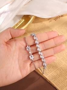 rakol مجموعة سوار أنيقة مكونة من سلسلة عين وشرابة، مناسبة للارتداء اليومي للنساء، الحفلات، الزفاف، هدية عيد الحب، قطعتان