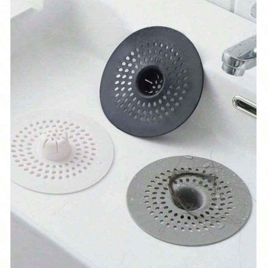 4/2/1 pieza Atrapador de cabello para drenaje, Cubierta de drenaje cuadrada para ducha, Tapón de cabello de silicona con ventosa, Filtros antiobstrucción para lavabo, Tapones de drenaje de bañera y ducha, Tapones desodorizantes de silicona para cocina, Herramientas de baño Servicios de limpieza comercial/Tiendas
