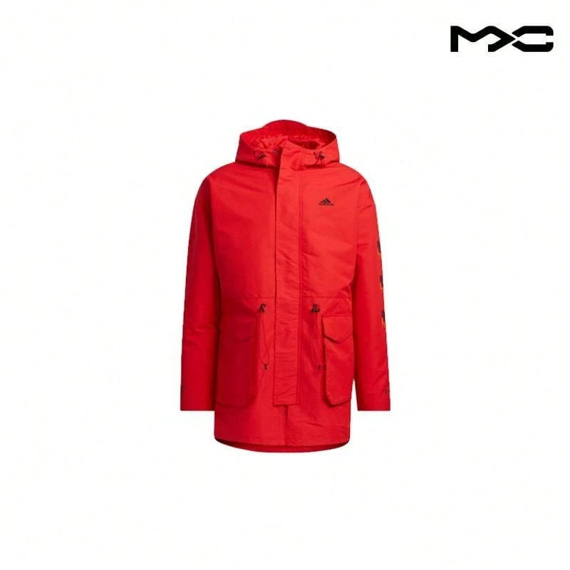 CNY Series Training Print Hooded Fleece-Lined Woven Jacket Men Tops Light-Scarlet - Nhiều màu - Xem 1