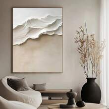 2 pièces par set, art mural sur canevas avec cadre, peinture sur canevas de vague, art mural Wabi-Sabi aux tons neutres, décoration thème océan, décoration moderne pour la maison, décoration de chambre, décoration de dortoir, décoration de chambre à coucher, décoration de salle de bain, décoration de salon, décoration de couloir. - Multicolore - Voir 11