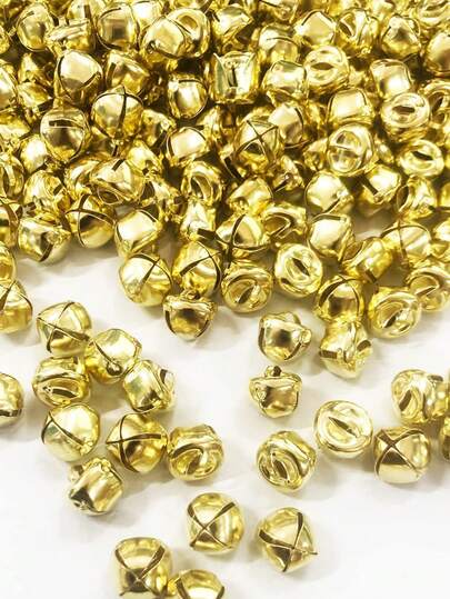 100 pezzi Campanellini dorati a croce per Natale, mini campanelle artigianali per decorazioni natalizie, decorazioni per la casa, forniture per la realizzazione di gioielli fai-da-te, ciondoli, confezioni regalo, accessori, decorazioni per la stanza di Natale