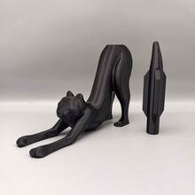 Stretching Cat Toilet Paper Holder, Cute Cat Tissue Paper Rack - The Toilet Paper Shown In The Image Is For Illustration Purposes Only, The Product Does Not Include The Toilet Paper. - Black - View 4
