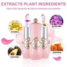 2pcs Dry Flower Lipstick, Colored Lip Care, Moisturizing And Moisturizing, Long-Lasting Jelly, Warm And Discolored Lipstick - 粉色 - 查看 11