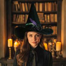 Witch Hat For Women, Witch Hats With Lights Halloween Adult And Teens Women's Large Witches Hat Costume Accessories For Party Cosplay Sorcerer Cap For Festival Party Masquerade For Halloween Party Decorations - Đen (không có ánh sáng) - Xem 6