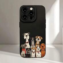 Funda de teléfono suave con estampado UV de patrón de familia de cachorros, ojos de ángel, protección completa de 360 grados para iPhone 16 11 12 13 14 15 Pro Max XR X/ XS 7 8 Plus SE Mini para smartphone - Mezcla de colores - Ver 10