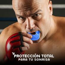 Protector Bucal Doble Termomoldeable con Aroma a Frutos Rojos – Hipoalergénico, con Estuche de Transporte – Ideal para Boxeo, Artes Marciales, MMA, Kickboxing, Fútbol y Deportes de Contacto - Azul - Ver 8