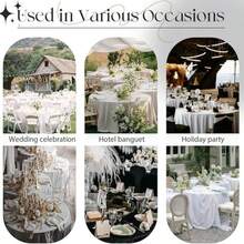 1pc Satin Round Solid Color Tablecloth, Suitable For Wedding Party Dining Banquet - Black - View 10