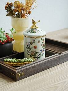 1 Set Luxury Enamel Storage Jars With Lids, Household & Office Tea/Coffee Canister, Ceramic Storage Jars, Gift For Elders And Relatives - Flowers and Birds - View 20