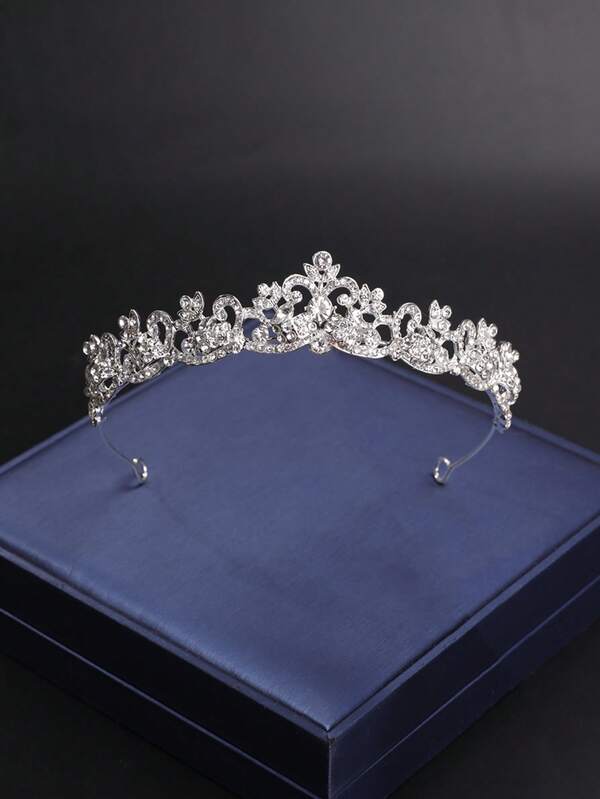 1pc Luxury Bridal Crown, Rhinestone Decorated Headband For Women, Elegant Party Accessory, Gold Crown, Tiara Crown, Gold Head Piece, Coronas, Costume Crown, Hair Garland, Head Wreath, Hair Vine, Headpiece, Hair Circlet, Tiara Crown, Wedding, Bridesmaids Gifts