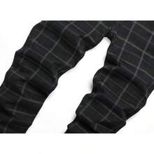 TENGINE Plaid Pants For Men, Mens Skinny Stretch Slim Fit Chinos Golf Business Dress Casual Pants - Black Plaid - 查看 3