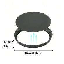 Removable Bottom Fluted Tart/Quiche/Pie/Pizza/Cake Pan, Heavy Duty Baking Mold - Black - View 14