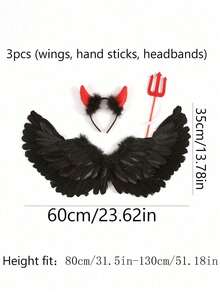 1/2/3pcs Angel Colored Feathers, Personalized Wings, Holiday Adult Photography Props, Cosplay, Suitable For Holiday Performance Costumes, Halloween Holiday Costumes, And Angel Demon Costumes.Christmas Wings. - A - View 6
