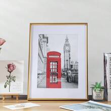 HIMEETIME 1/2/3件装，12x16英寸/30x40厘米铝合金相框，8x10英寸/20x25厘米壁挂/桌面相框，A3简约经典金属线条斜角3D相框，A4 3D证书框，优质金属拉丝纹理，高清亚克力，可竖放或横放 - 彩色 - 查看 4