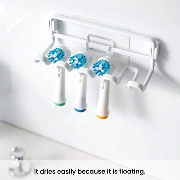 1 pièce Support à brosse à dents en fer simple, support de rangement pour brosse à dents de salle de bain à poser sur le comptoir ou à fixer au mur