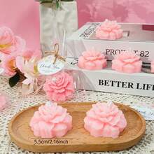 10 Sets Wedding Peony Candle Favors, Scented Peony Flower Candles With Thank You Cards And Gift Bags, Romantic Flower Design For Wedding Guest Gifts, Baby Shower Bridal Shower Favors, Home Decor Candles