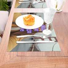 1pc Customizable Photo Placemat - Rectangular Tabletop Mat - With Photo Or Text, Suitable For Home, Restaurant, Cafe, Party - Hand Wash Only, Non-Woven Fabric, Polyester Cover.