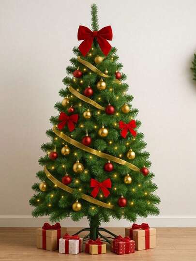 Árvore de Natal Luxo 1,50m Pinheiro Verde Tradicional 200 Galhos Encorpados Decoração para Casa Loja e Eventos