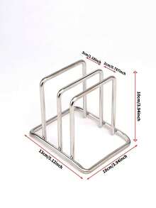 Stainless Steel Kitchen Storage Rack - Space Saving, Can Store Cutting Boards, Pot Lids And Trays, Durable, Rust-Proof, Shiny Finish, Suitable For Modern Kitchens, Ideal For Kitchen Organization. - Multicolor - View 3