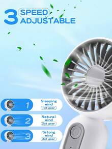 Mini Portable Fan, Cute Handheld Fan Battery Operated Lightweight Small Personal Fan With 3 Speeds And USB Rechargeable Eyelash Fan For Stylish Girl Kids Women Men Office Outdoor Travel Camping - 均碼 - 查看 4