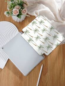 Funda protectora para tableta con patrón de árbol de coco, compatible con iPad 9.7/10.2/10.5/10.9/12.9/Pro 11, 10a generación, compatible con Samsung Galaxy Tab S6 Lite 10.4 pulgadas, compatible con Kindle Paperwhite 12a generación 2024, Kindle 2022 (11a generación), suave anti caída, soporte inteligente/activación/suspensión automática. Cubierta protectora con patrón de plantas.