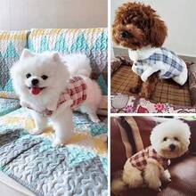 1 件格子图案牵引夹克，宠物背心，狗/猫衣服，秋冬加厚保暖格子牵引背心，适合泰迪、博美犬、比熊犬等小型犬 - 粉色 - 查看 5