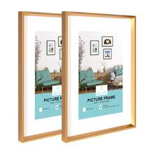 HIMEETIME 1/2/3件装，12x16英寸/30x40厘米铝合金相框，8x10英寸/20x25厘米壁挂/桌面相框，A3简约经典金属线条斜角3D相框，A4 3D证书框，优质金属拉丝纹理，高清亚克力，可竖放或横放 - 彩色 - 查看 18