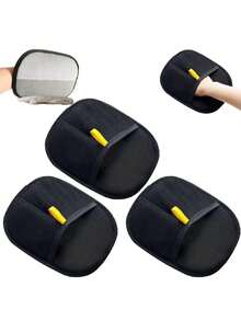 1PC Upgraded Large Pet Static Hair Removal Gloves - Black Polypropylene Cat Beauty Gloves With Yellow Decoration, Efficient Hair Removal For Cats And Dogs, Essential Pet Beauty Tools | Fashionable Pet Accessories | Care Gloves, Pet Beauty Gloves